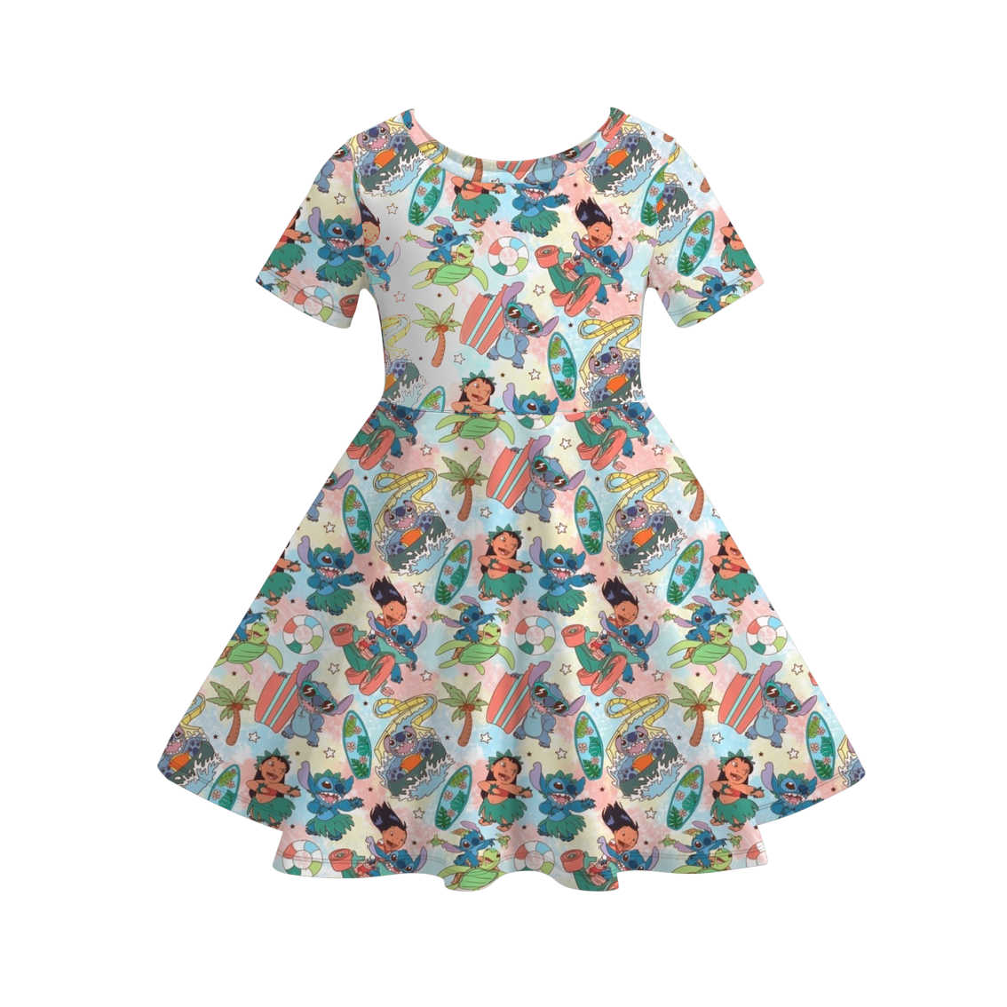 （Pre Order）Siblings Spring and Summer Cartoon Print Dress,Top and Set