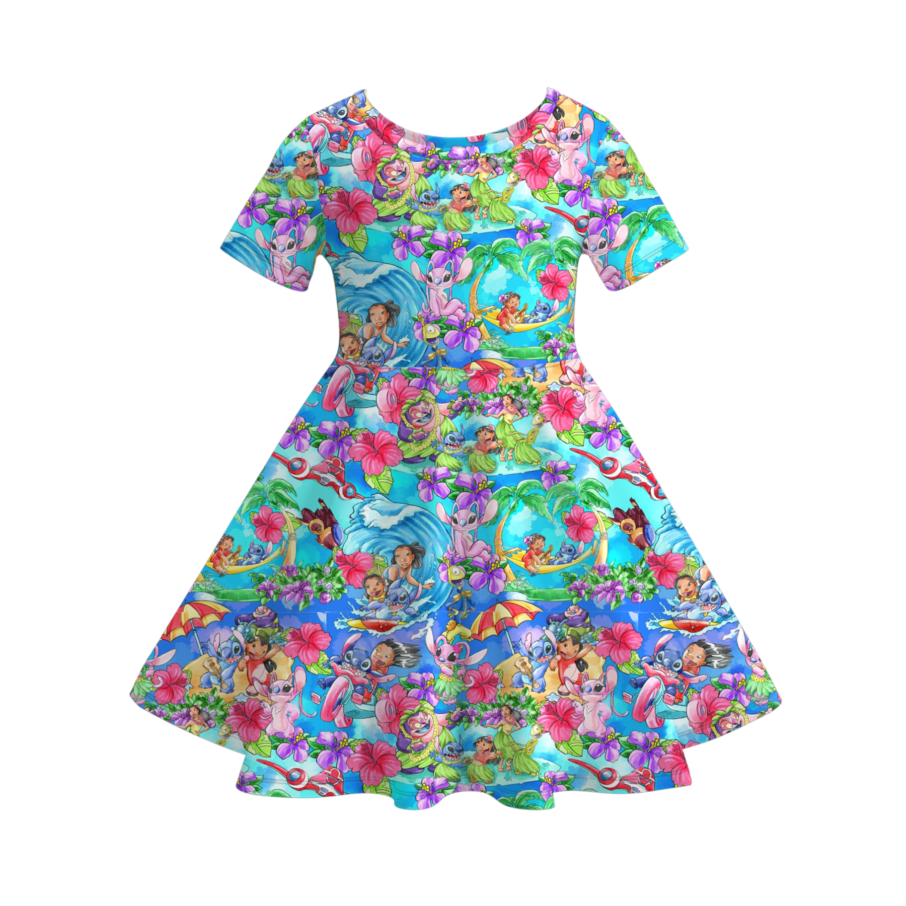 （Pre Order）Family Spring and Summer Cartoon Print Dress＆Top
