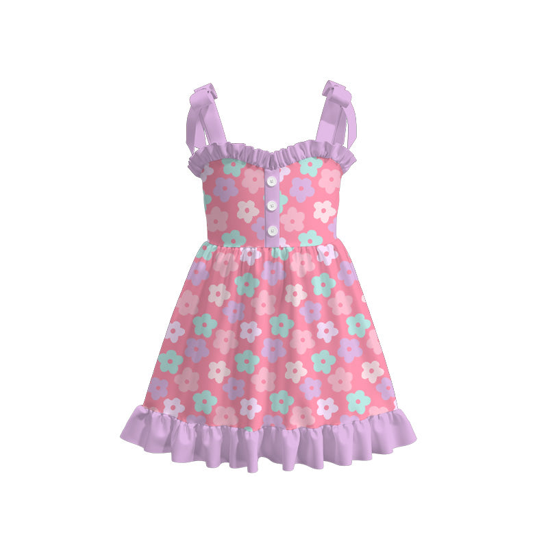 （Pre Order）Girls Spring and Summer Floral Print Slip Dress