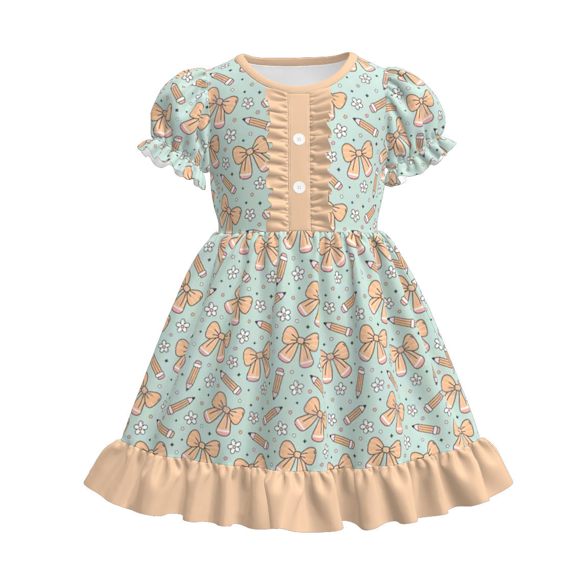 （Pre Order）Sister Summer Back To School Print Dress,Romper＆Set