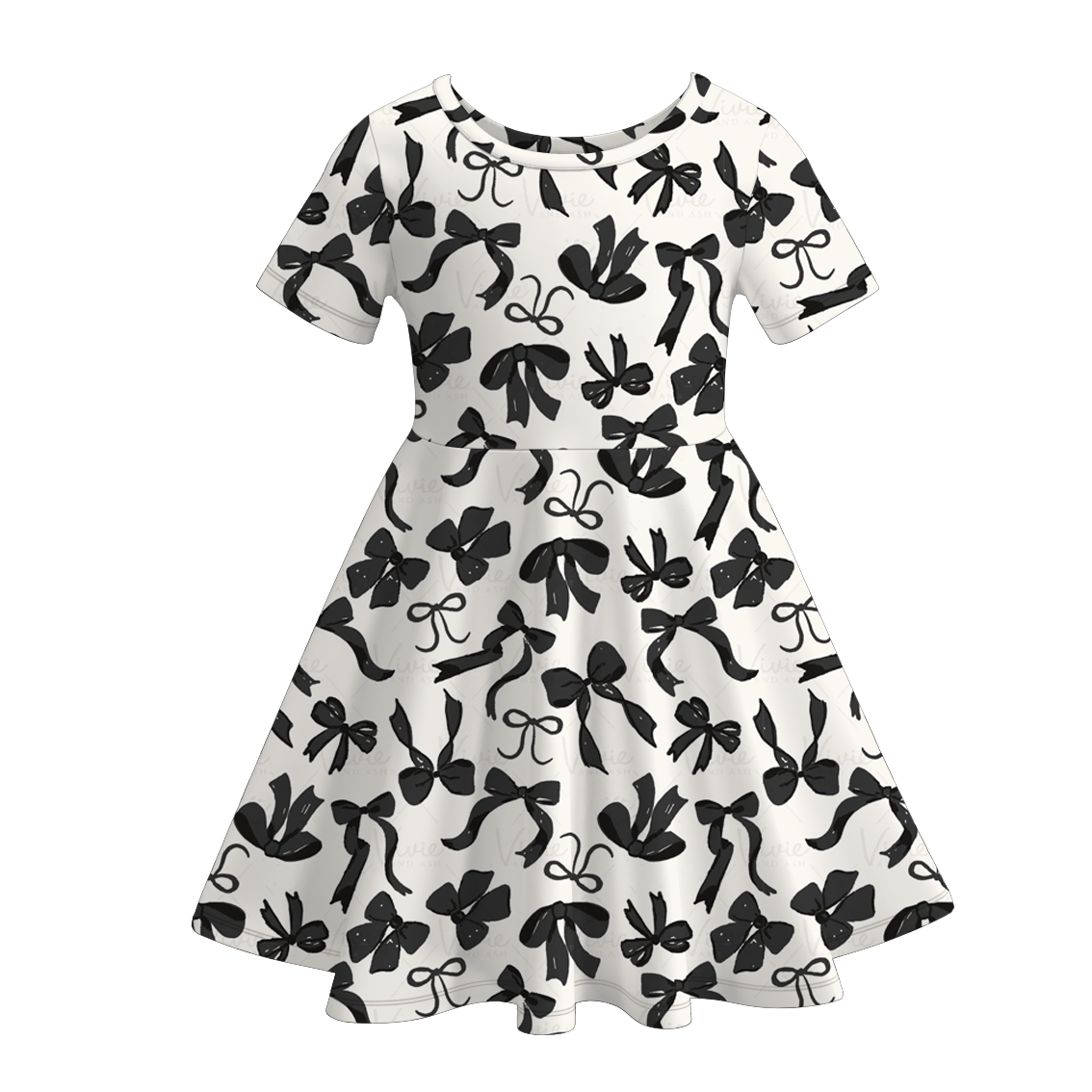 （Pre Order）Girls Summer Bow＆Boots Print Dress