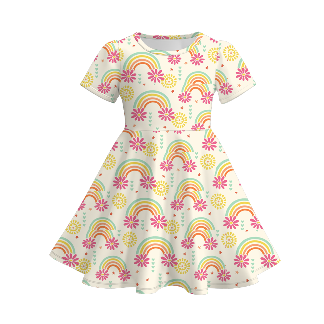 （Pre Order）Sisters Summer Rainbow Print Dress,Set＆Romper