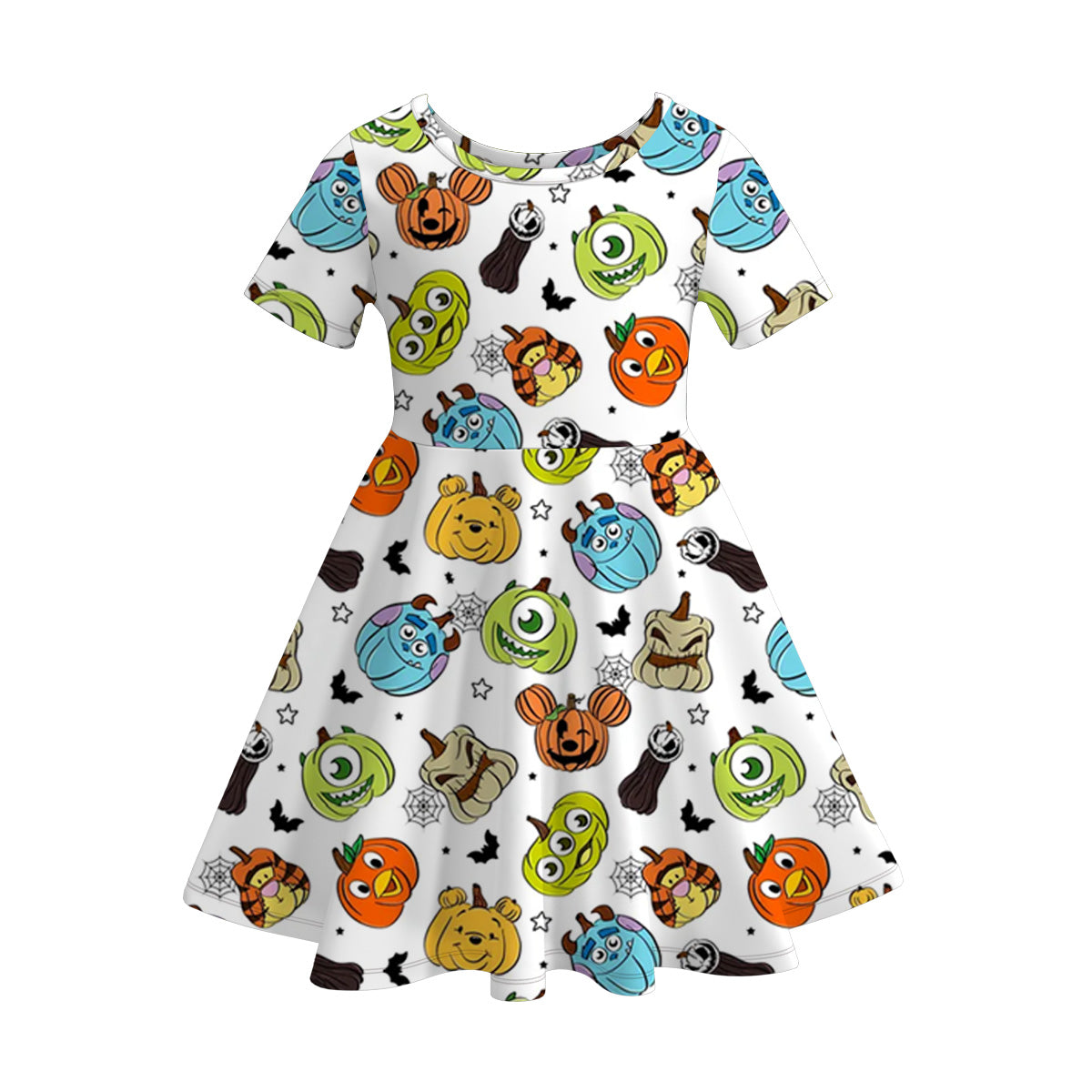 （Pre Order）Family Halloween Pumpkin Print Dress,Top＆Romper