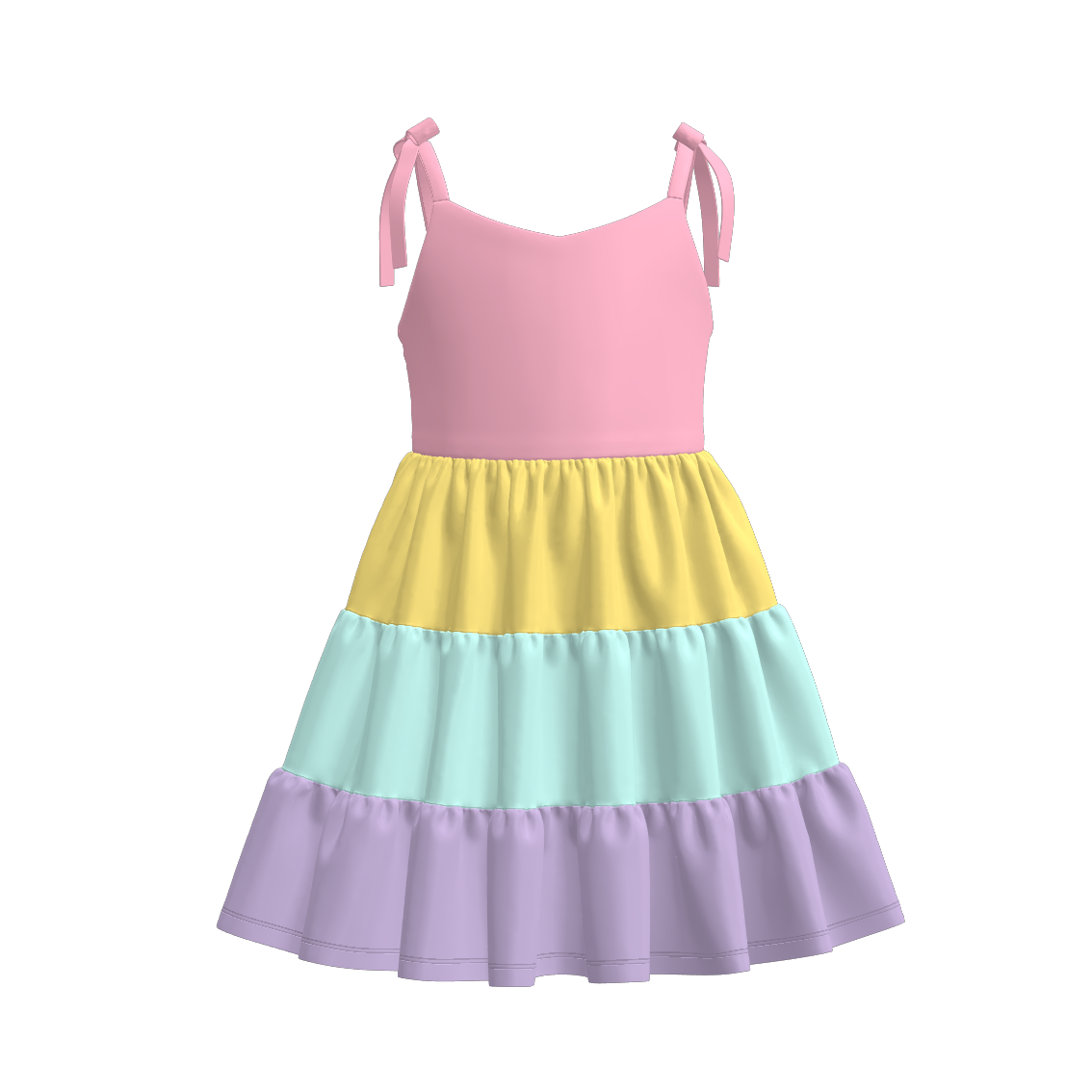 （Pre Order）Mommy and Me Spring＆Summer Color-matching Slip Dress