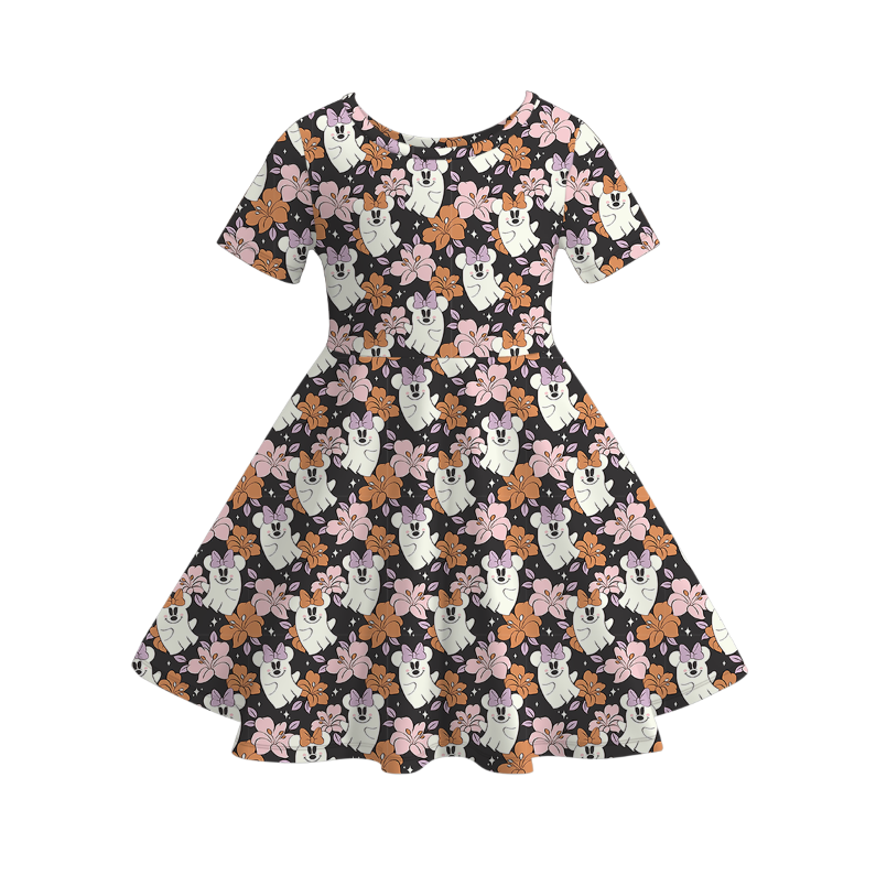 （Pre Order）Girls Halloween Ghost Print Dress＆Set
