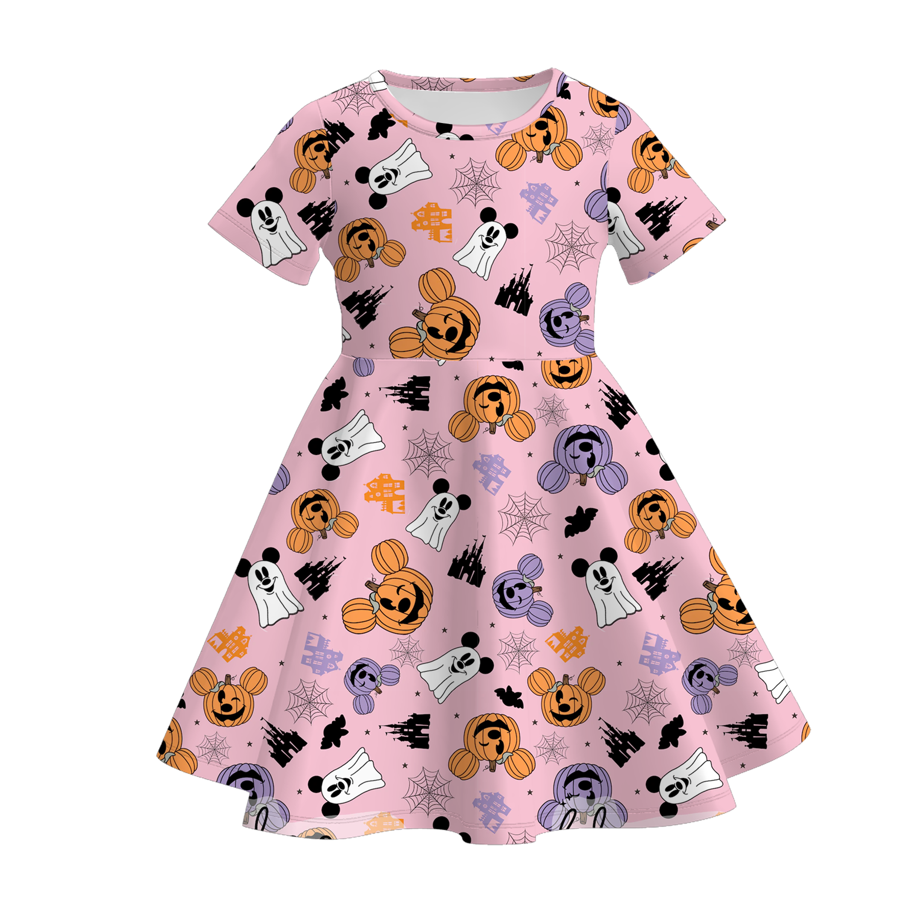 （Pre Order）Family Halloween Pumpkin Print Dress,Set,Jumpsuit＆Romper