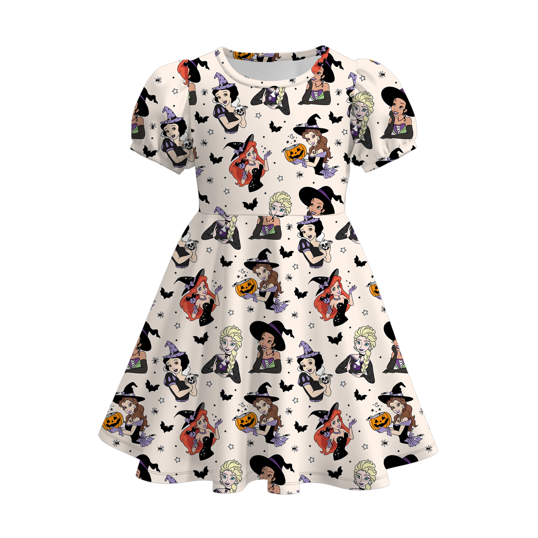 （Pre Order）Family Halloween Princess Print Dress,Set,Jumpsuit＆Romper