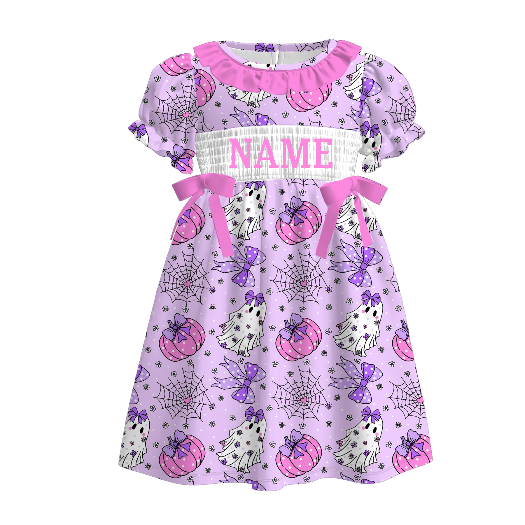 （Pre Order）Sisters Halloween Embroidery Smocked Dress＆Romper