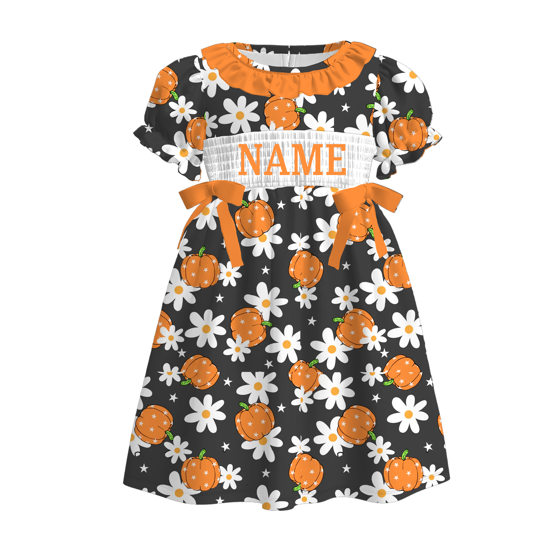 （Pre Order）Sisters Halloween Embroidery Smocked Dress＆Romper