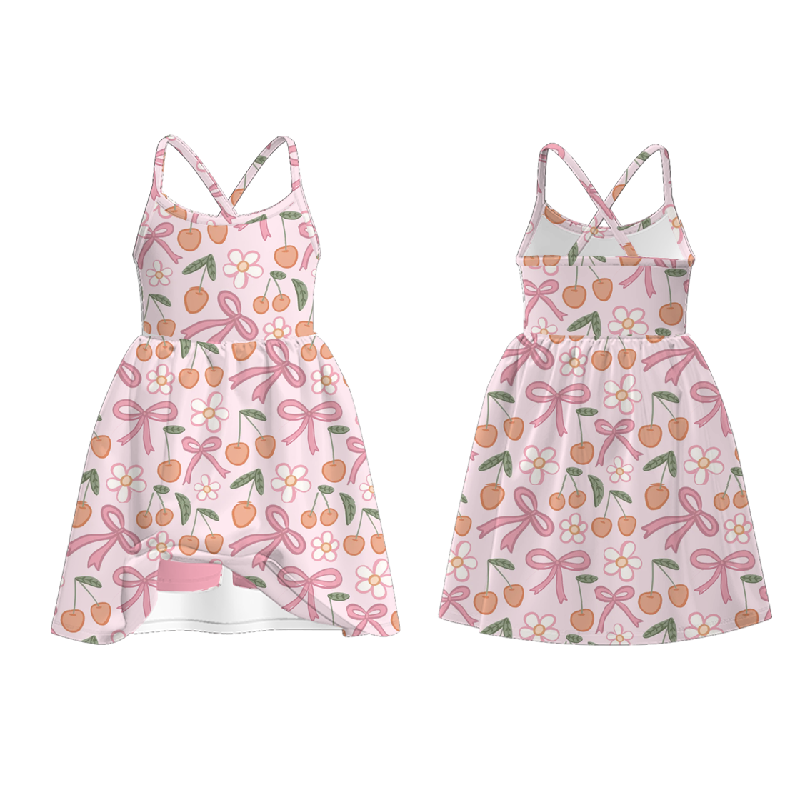（Pre Order）Girls Spring＆Summer Cartoon Print Skort Dress