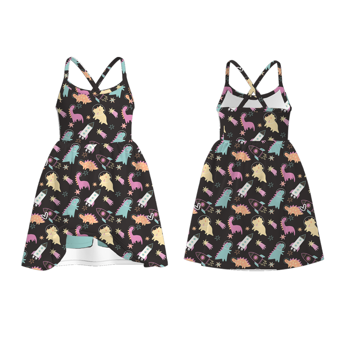 （Pre Order）Girls Spring＆Summer Cartoon Print Skort Dress