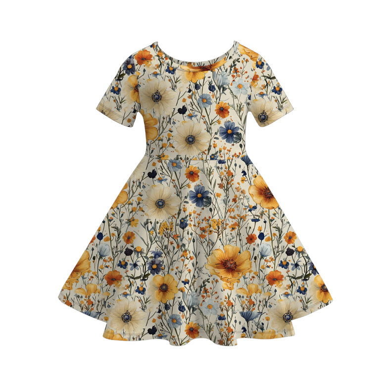 （Pre Order）Mommy and Me Fall Floral Print Dress
