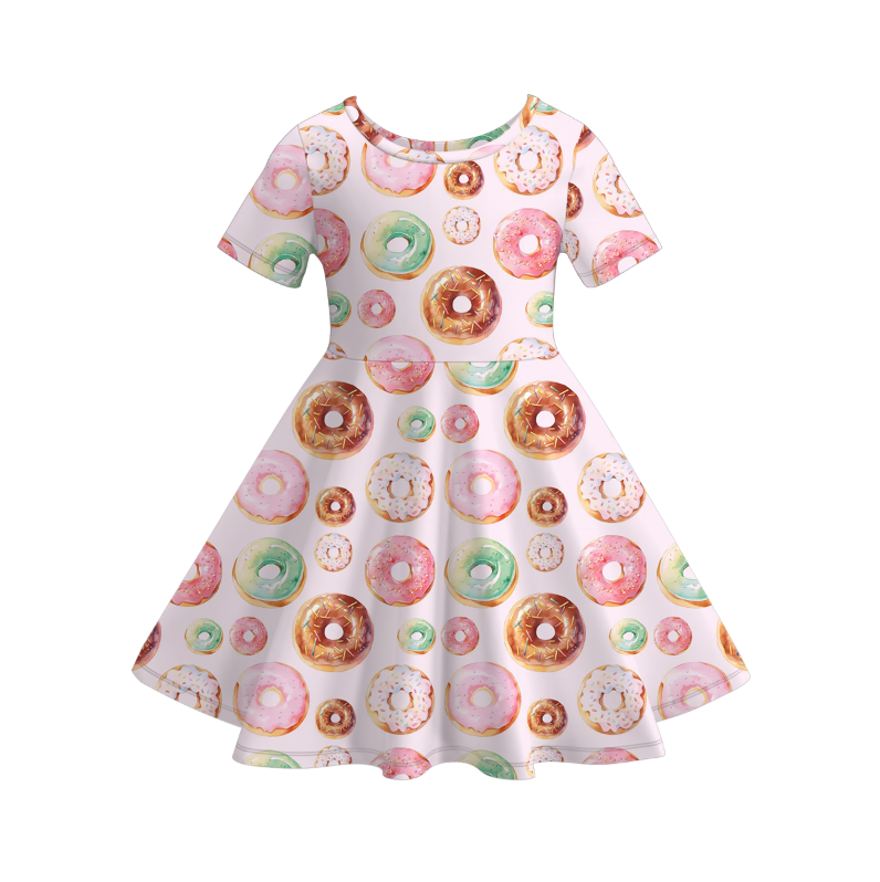 （Pre Order）Girls Fall Donut Print Dress