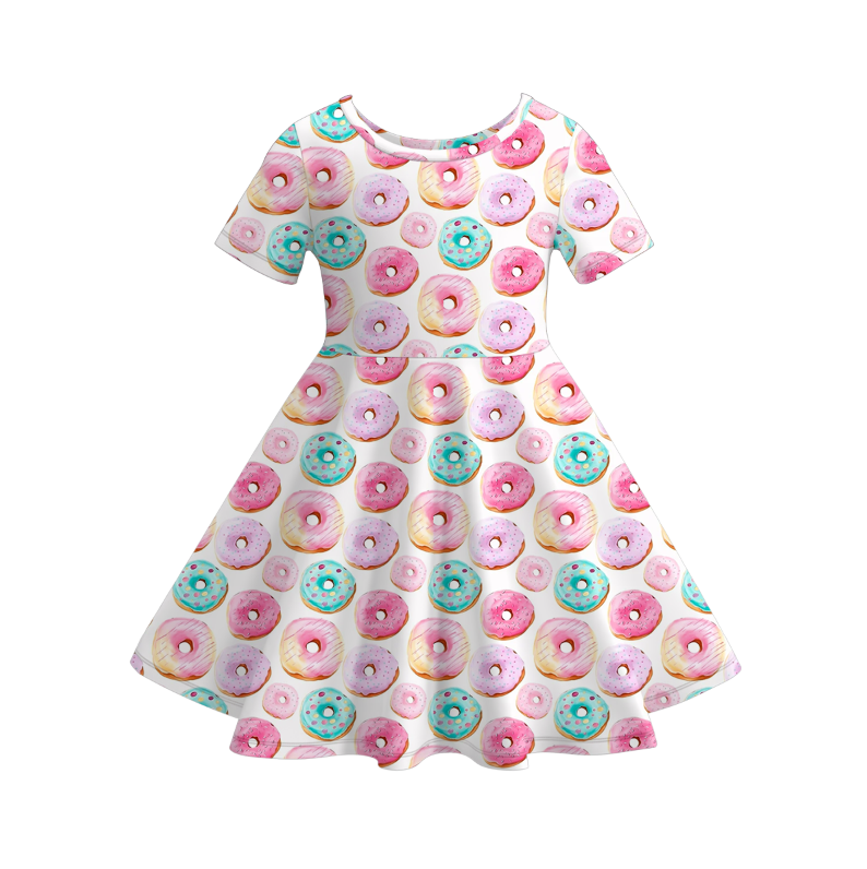 （Pre Order）Girls Fall Donut Print Dress