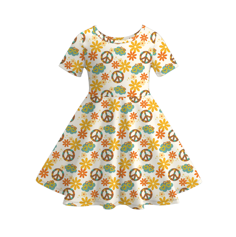（Pre Order）Girls Fall Donut Print Dress