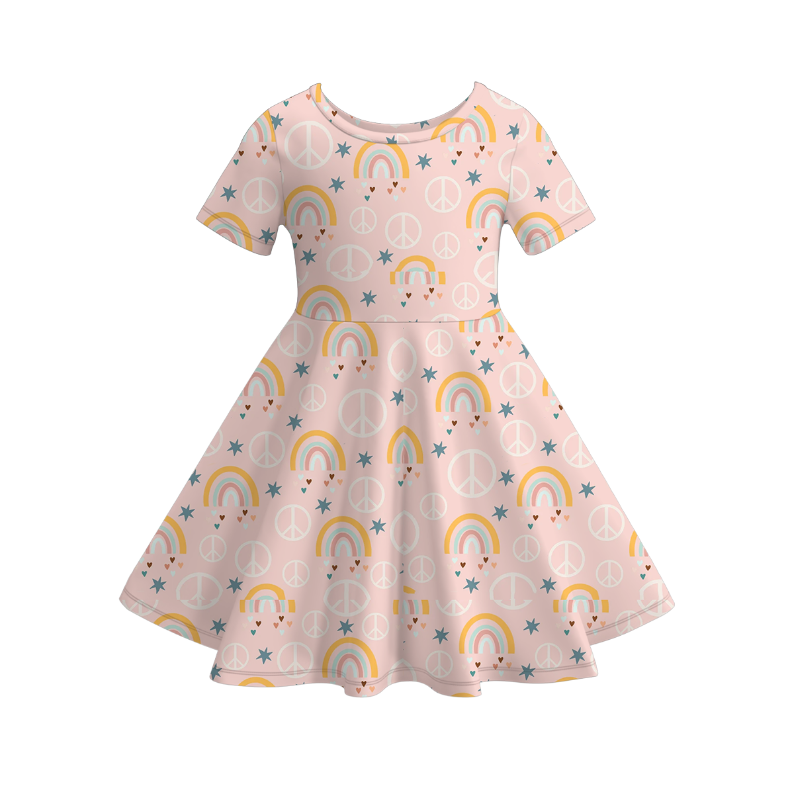 （Pre Order）Girls Fall Cartoon Print Dress