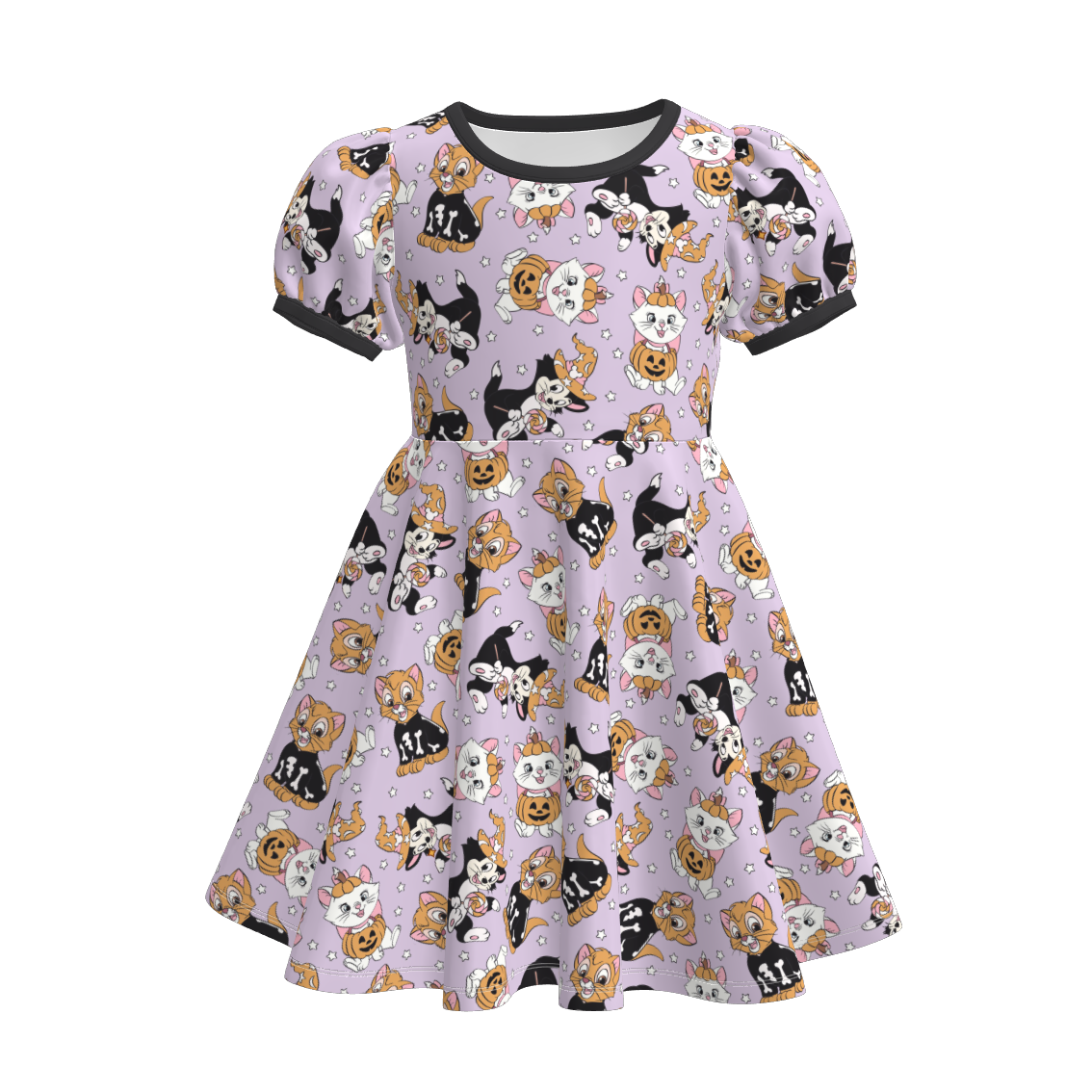（Pre Order）Girls Halloween Cartoon Print Dress