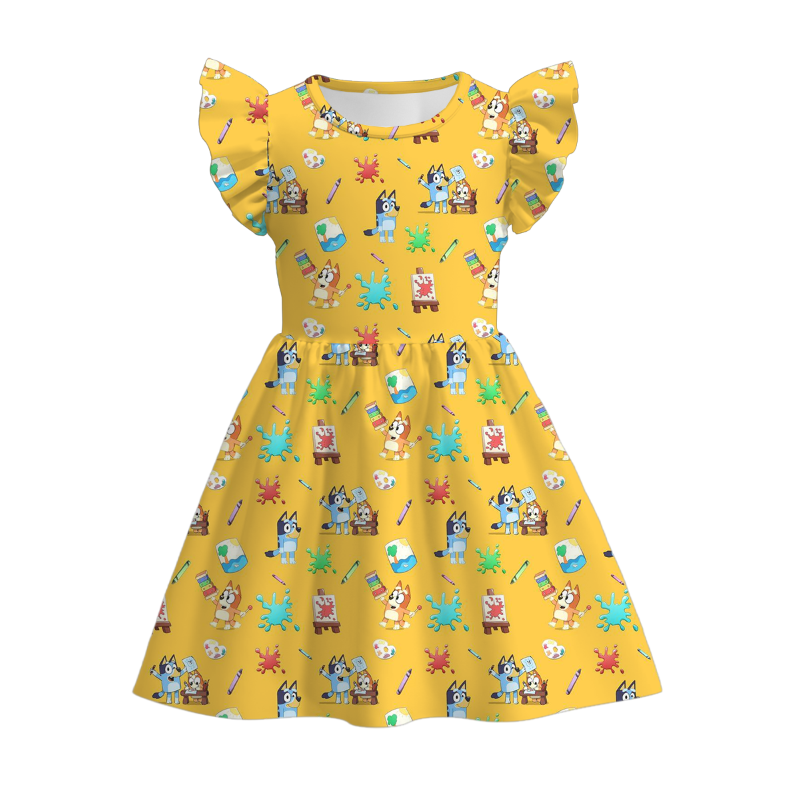 （Pre Order）Girls Summer Back To School Print Dress