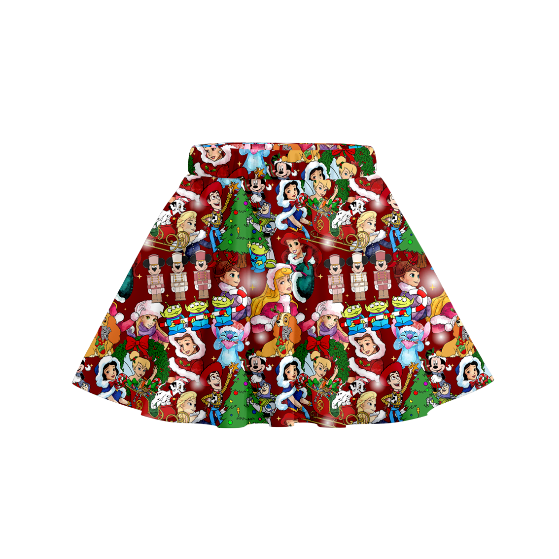 （Pre Order）Girls Christmas Cartoon Print Skirt＆Dress