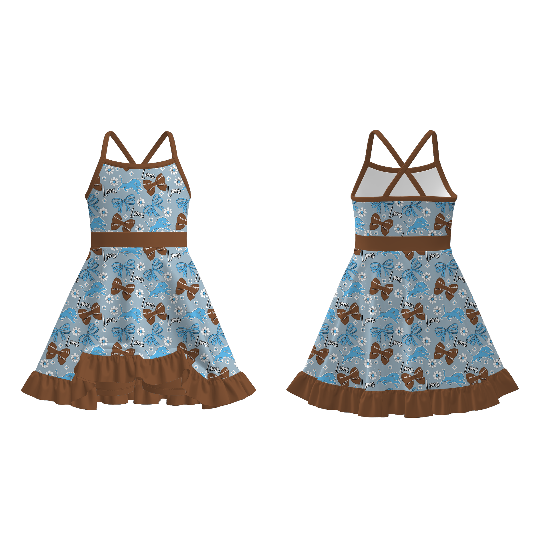 （Pre Order）Girls Summer Football Print Skort Set