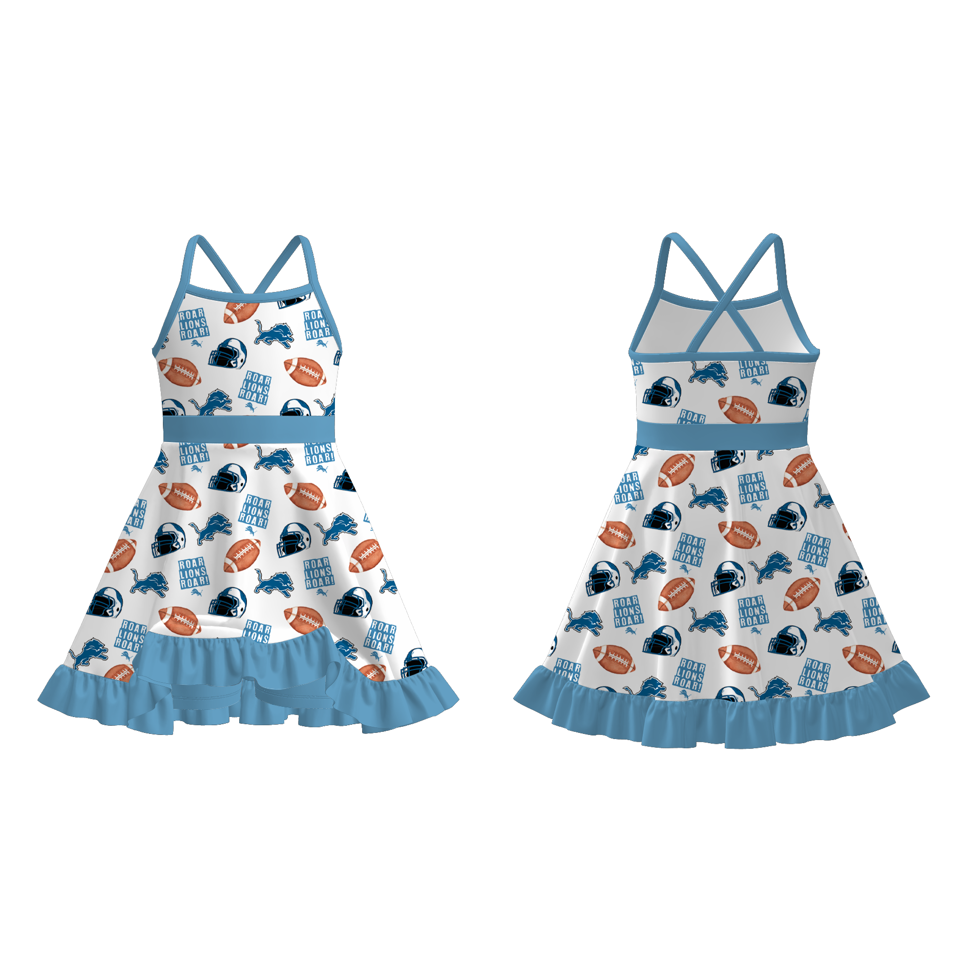 （Pre Order）Girls Summer Football Print Skort Set
