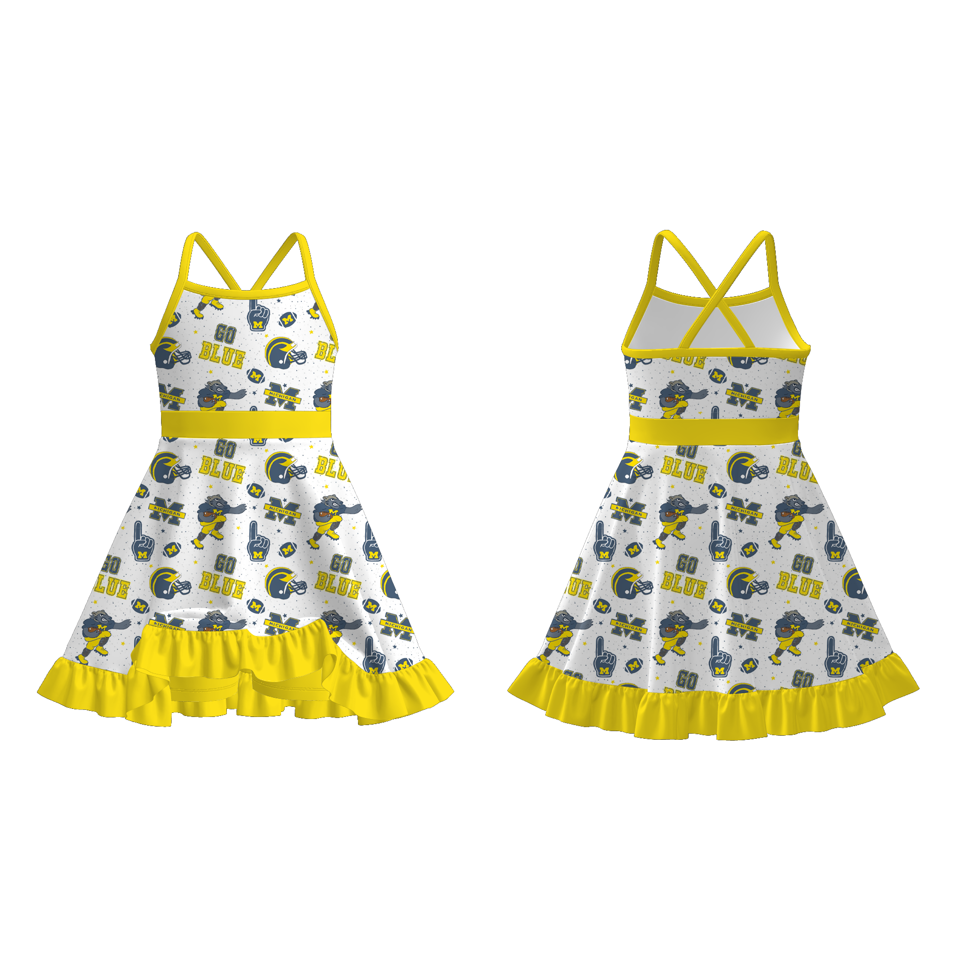 （Pre Order）Girls Summer Football Print Skort Set