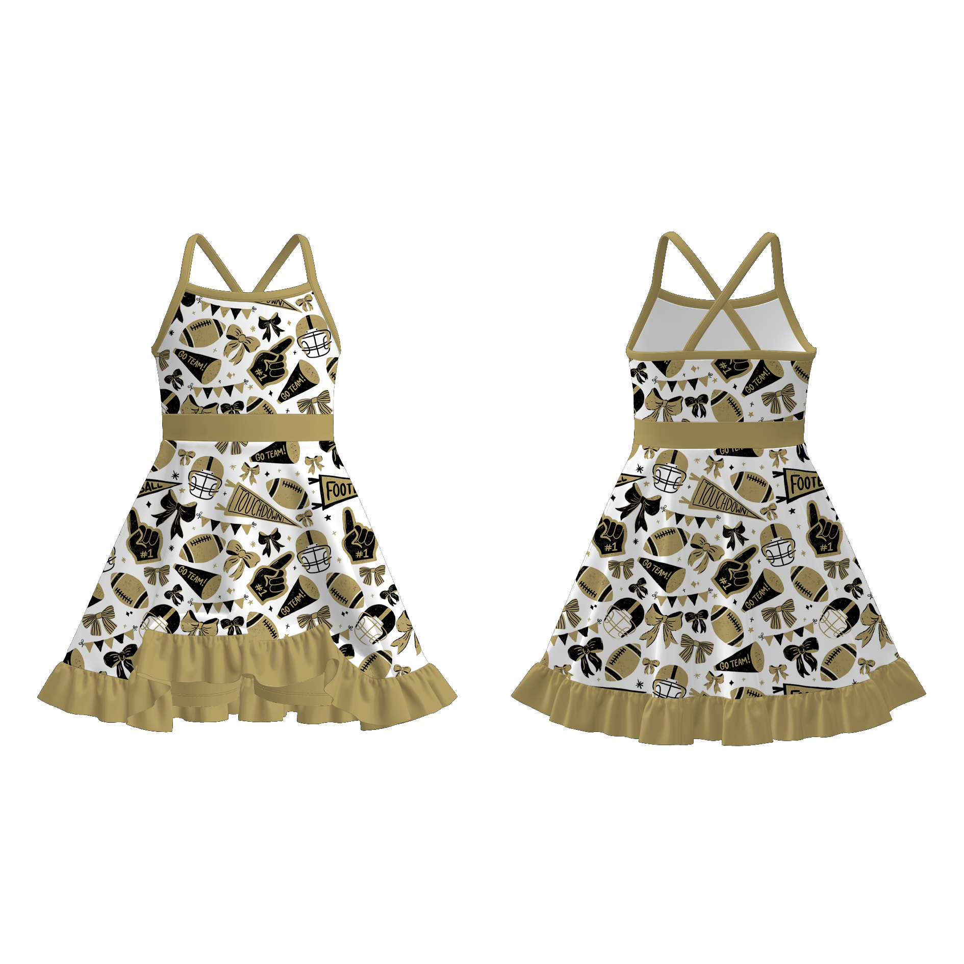 （Pre Order）Girls Summer Football Print Skort Set