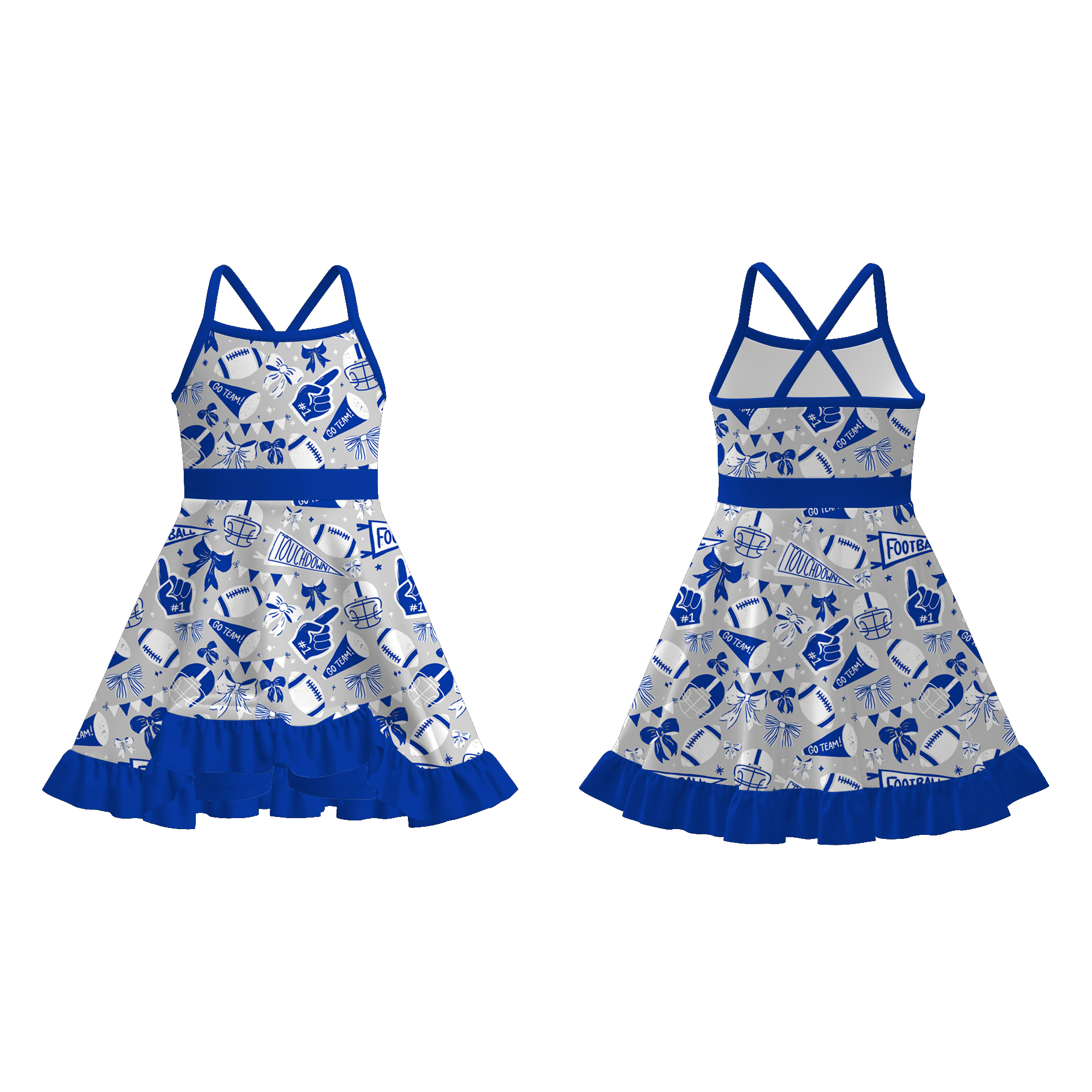 （Pre Order）Girls Summer Football Print Skort Set