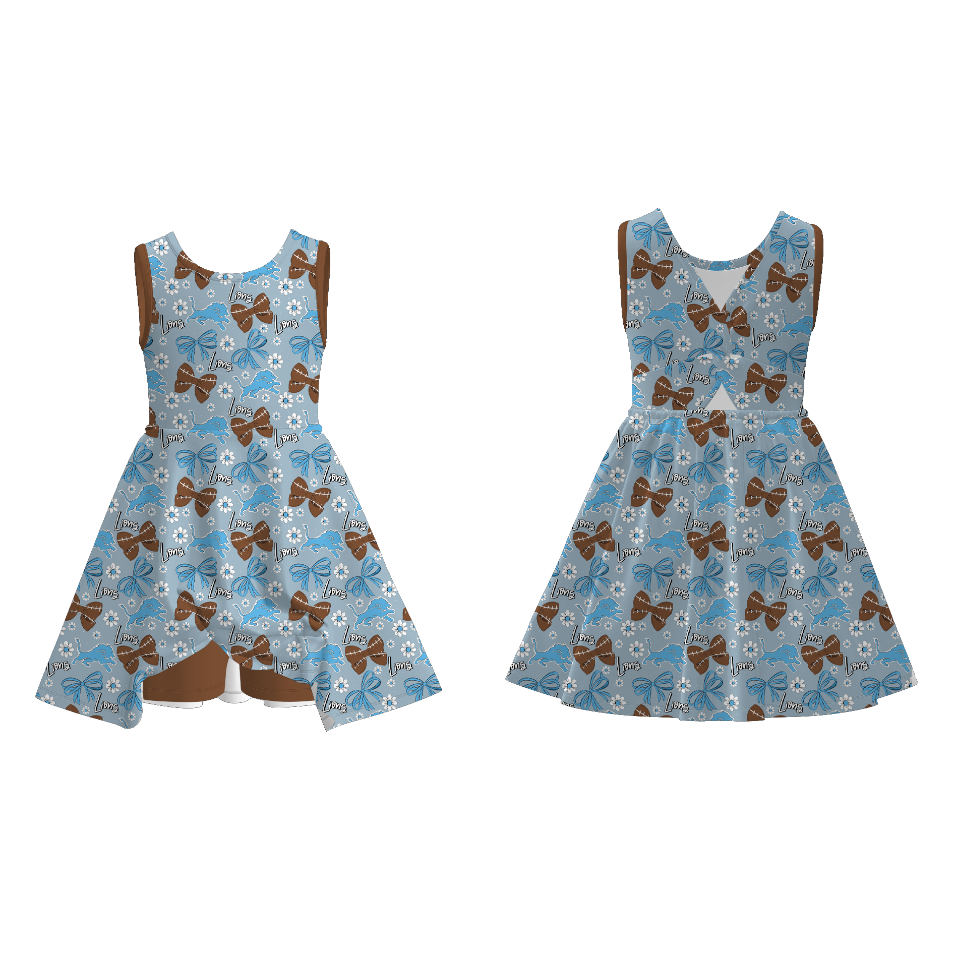 （Pre Order）Girls Summer Football Print Skort Set
