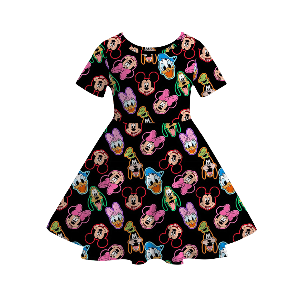 （Pre Order）Girls Summer Cartoon Print Dress＆Pajamas