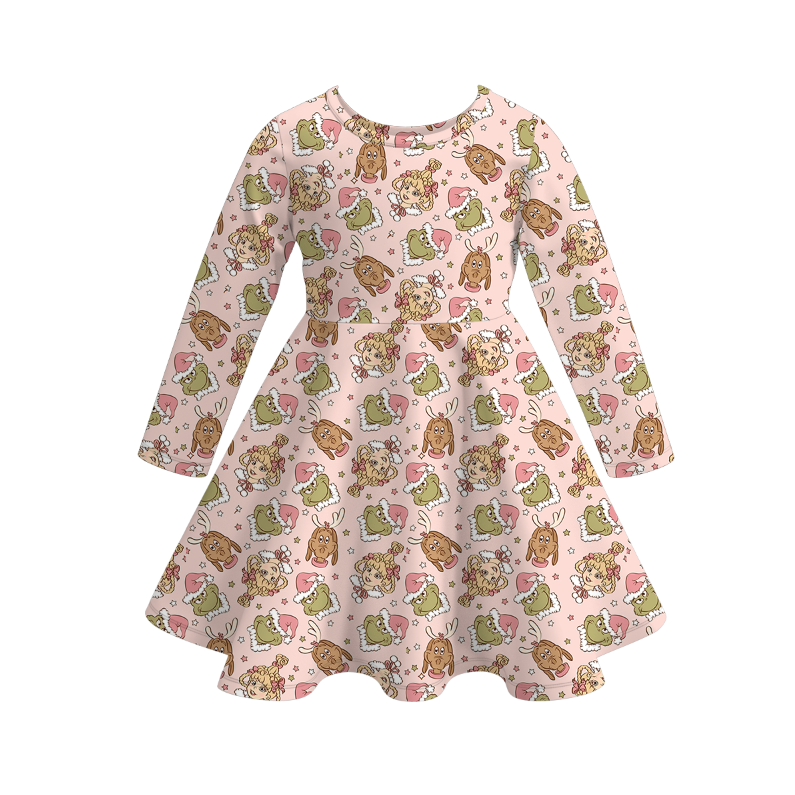 （Pre Order）Family Christmas Cartoon Print Dress,Set＆Pajamas
