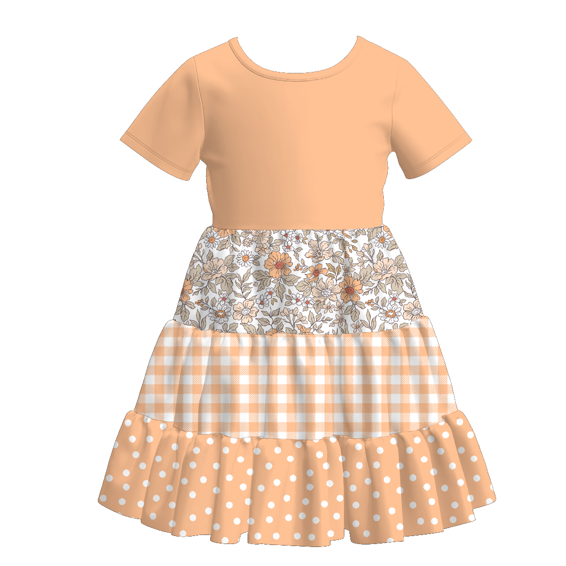 （Pre Order）Girls Fall Print Gored Dress