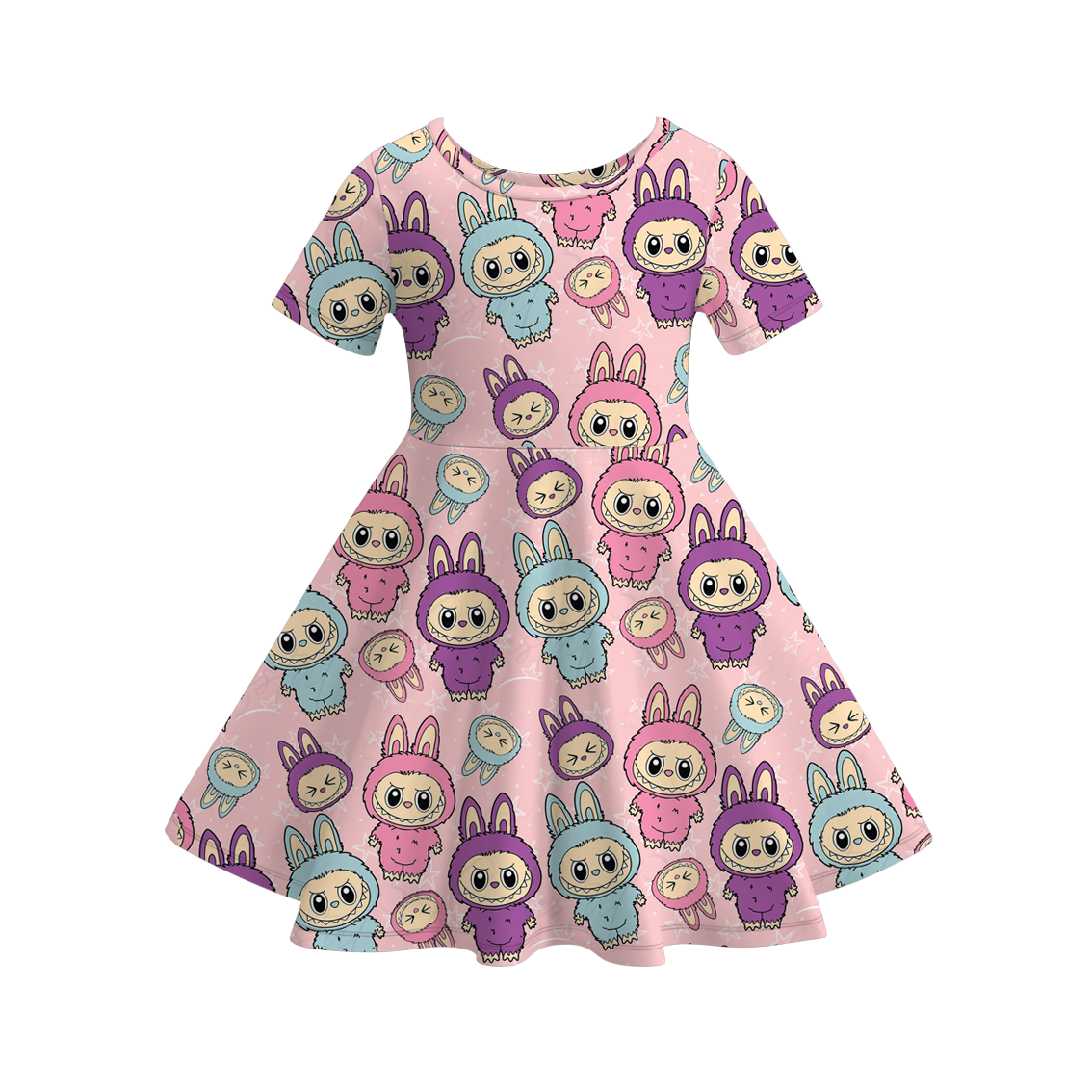 （Pre Order）Girls Summer Cartoon Print Dress&Set