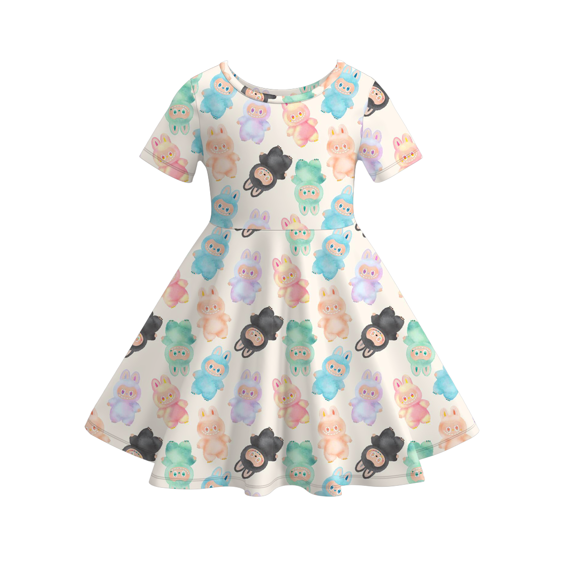 （Pre Order）Girls Summer Cartoon Print Dress&Set
