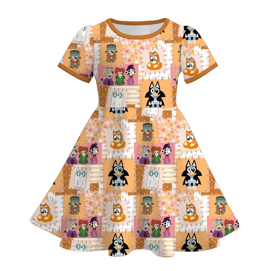 （Pre Order）Girls Halloween Cartoon Print Dress