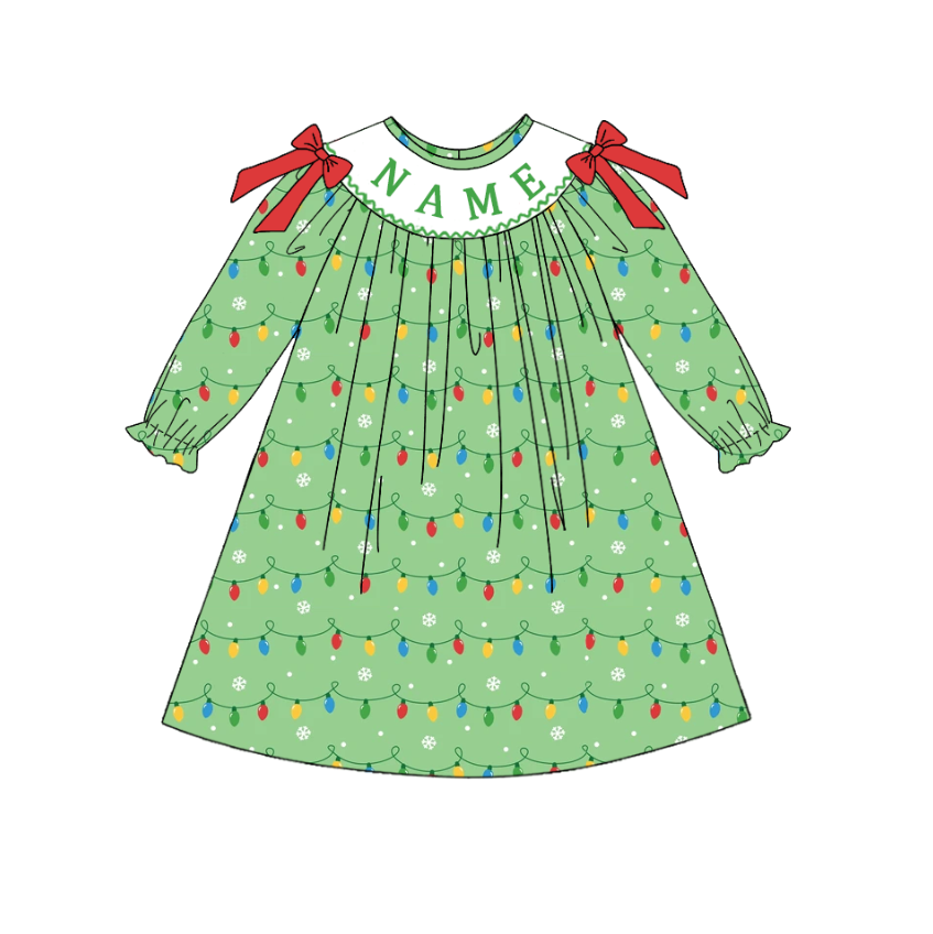 （Pre Order）Sisters Christmas Embroidery Smocked Dress&Romper