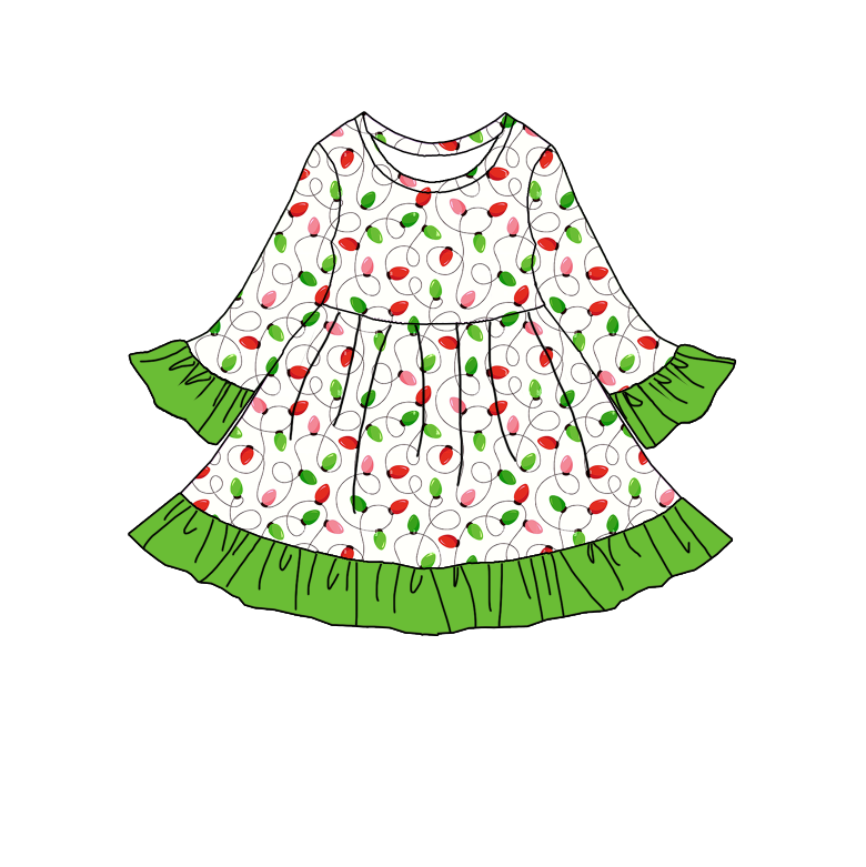 （Pre Order）Sisters Christmas Embroidery Dress,Set&Romper