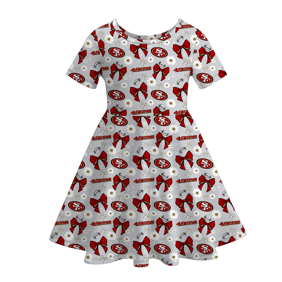 （Pre Order）Girls Summer Football Print Dress