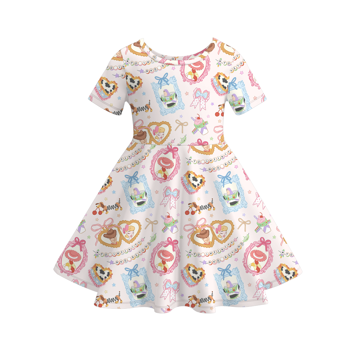 （Pre Order）Girls Fall Cartoon Print Dress