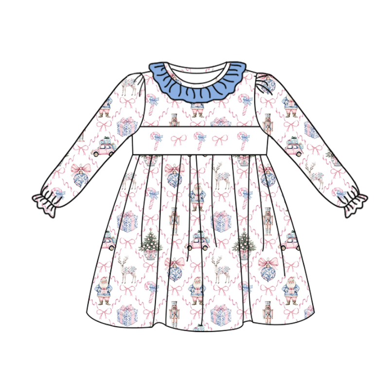 （Pre Order）Sisters Christmas Embroidery Smocked Dress&Romper