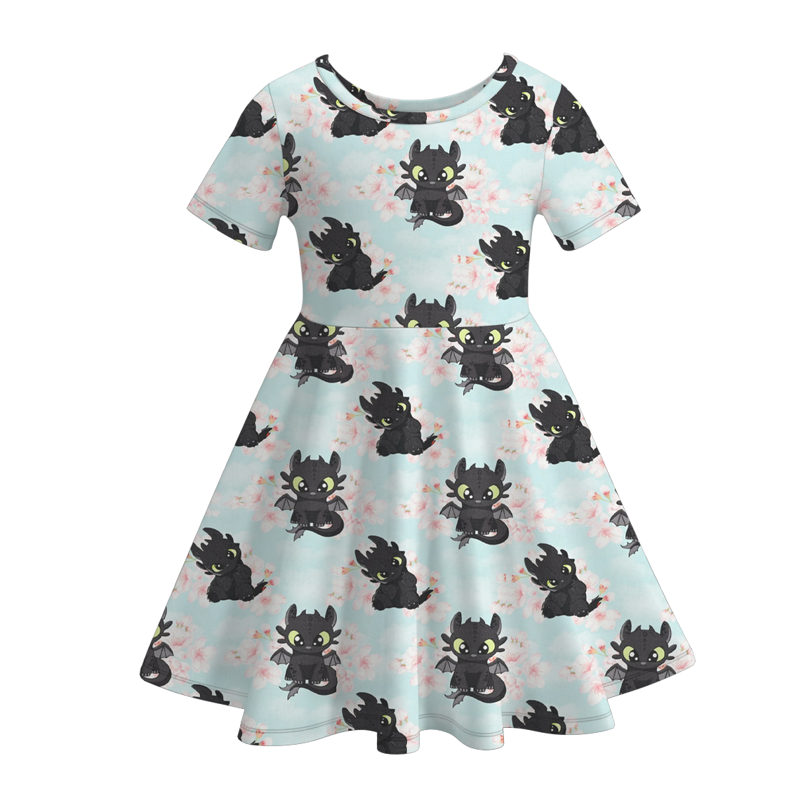 （Pre Order）Girls Summer Cartoon Print Dress&Top