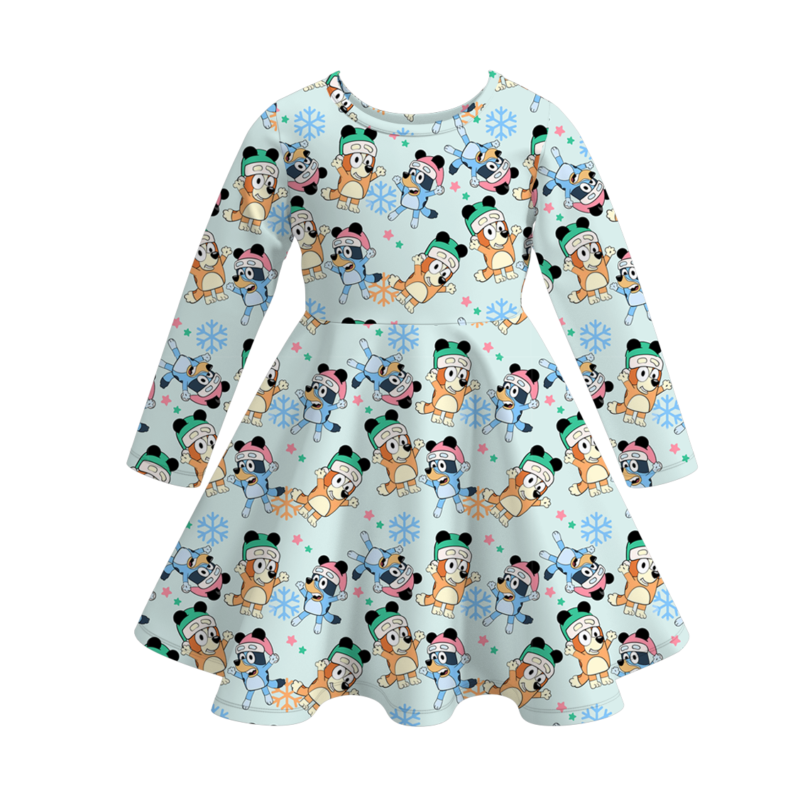 （Pre Order）Sisters Christmas Cartoon Print Dress,Pajamas＆Pants