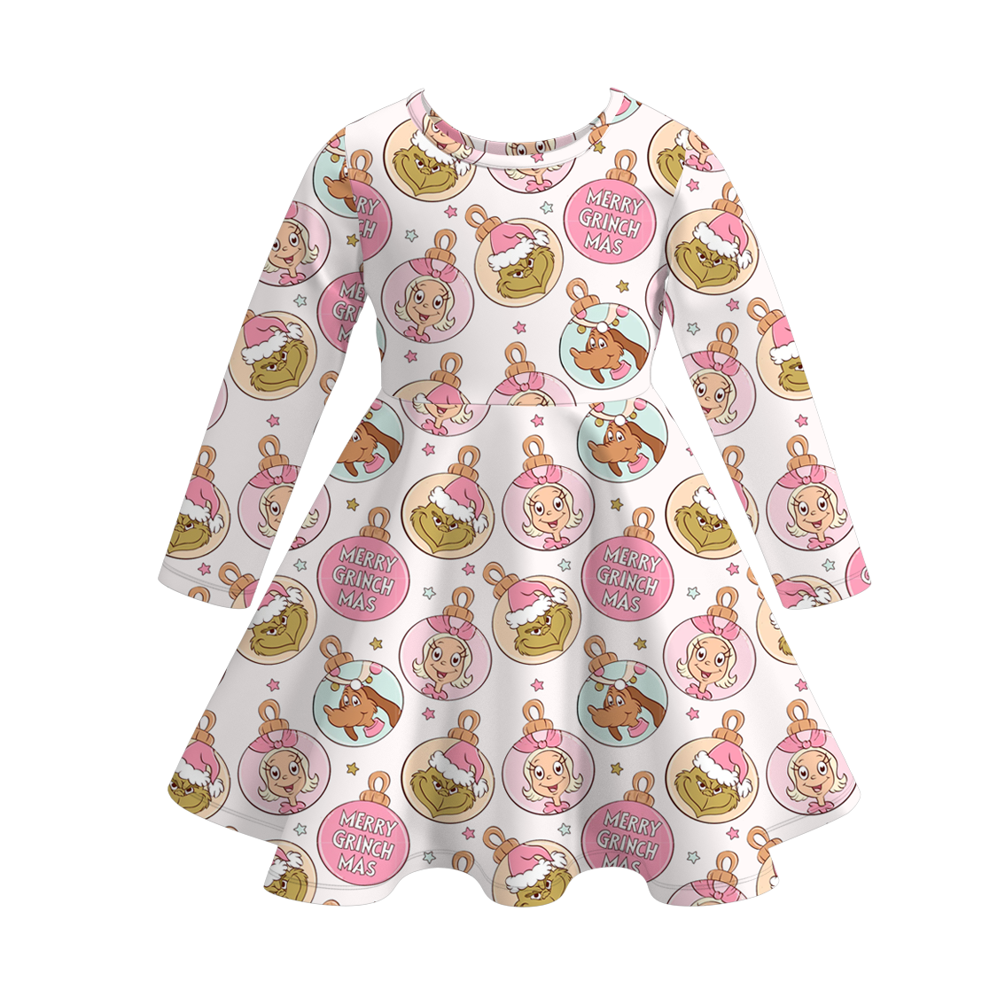 （Pre Order）Sisters Christmas Princess Print Dress,Pajamas＆Pants