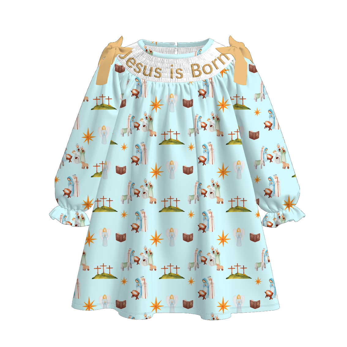（Pre Order）Sisters Christmas Embroidery Smocked Dress＆Romper