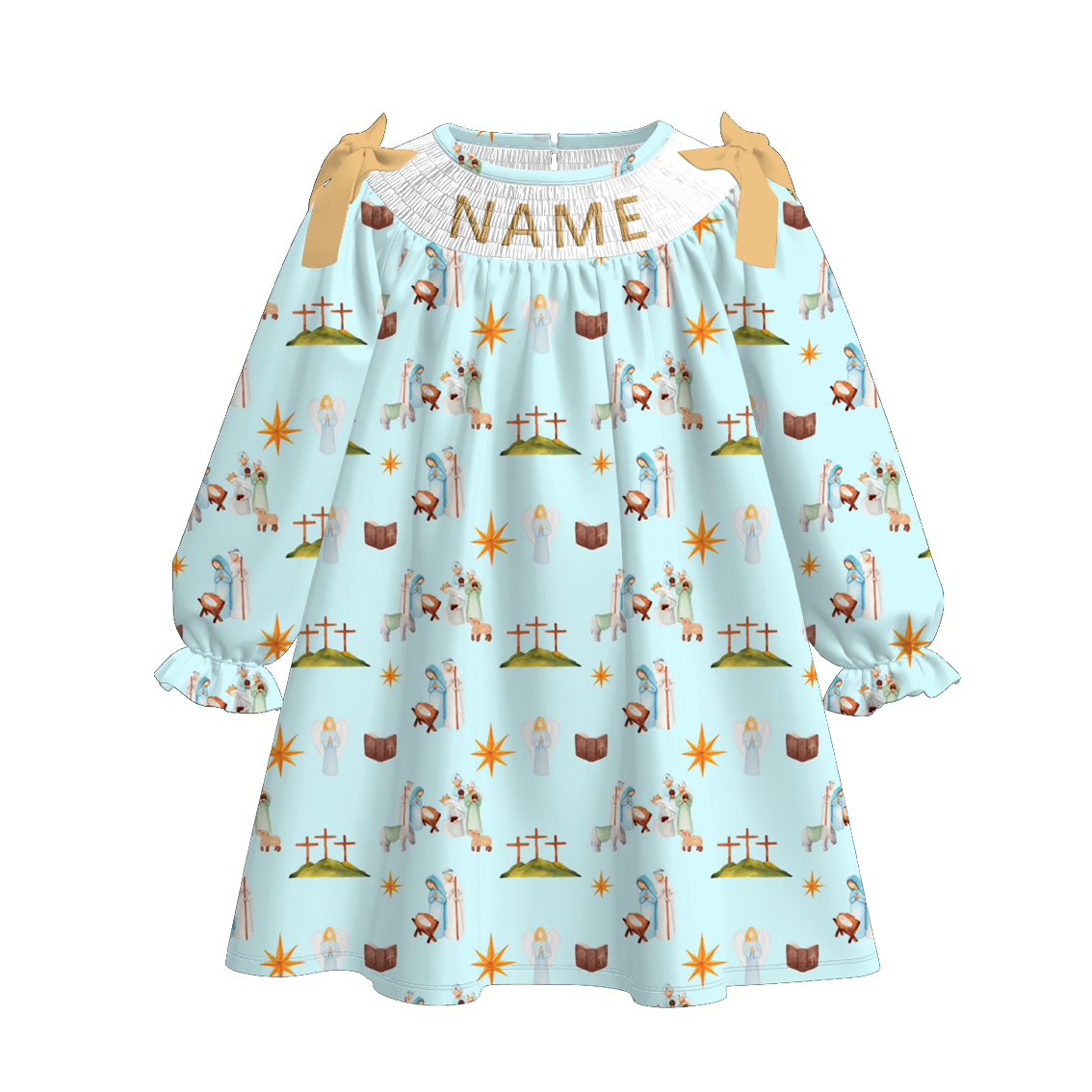 （Pre Order）Sisters Christmas Embroidery Smocked Dress＆Romper
