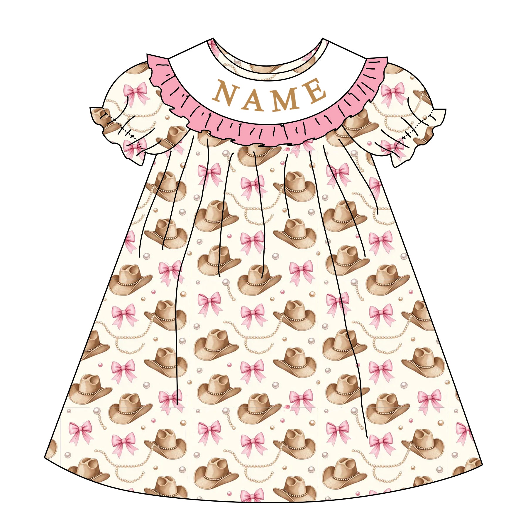 （Pre Order）Sisters Fall&Winter Cowgirl Embroidery Smocked Dress&Romper