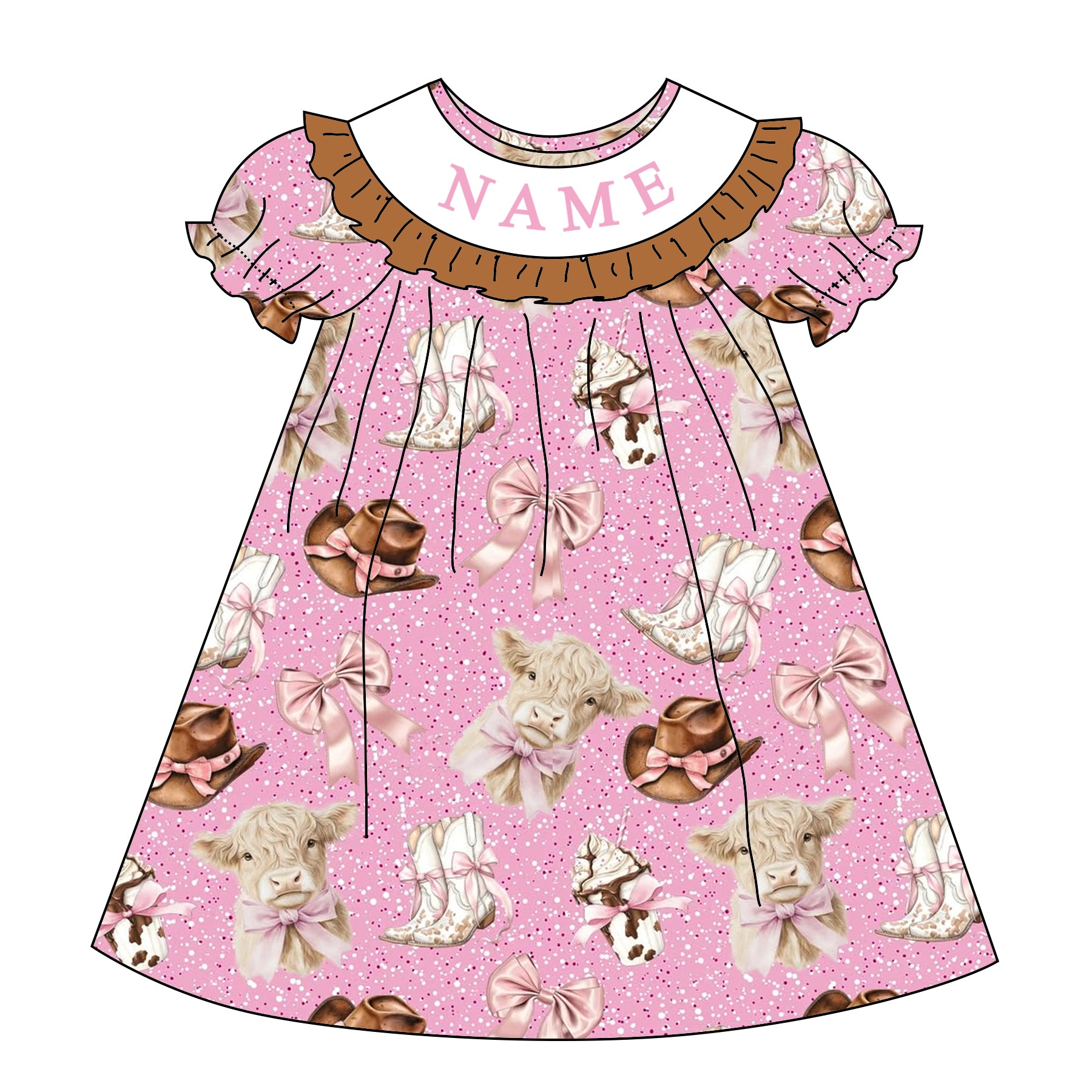 （Pre Order）Sisters Fall&Winter Cowgirl Embroidery Smocked Dress&Romper