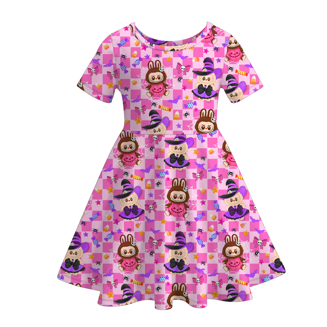 （Pre Order）Girls Halloween Cartoon Print Dress