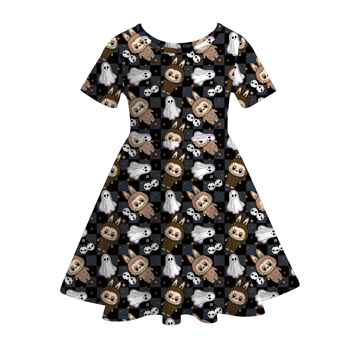 （Pre Order）Girls Halloween Cartoon Print Dress