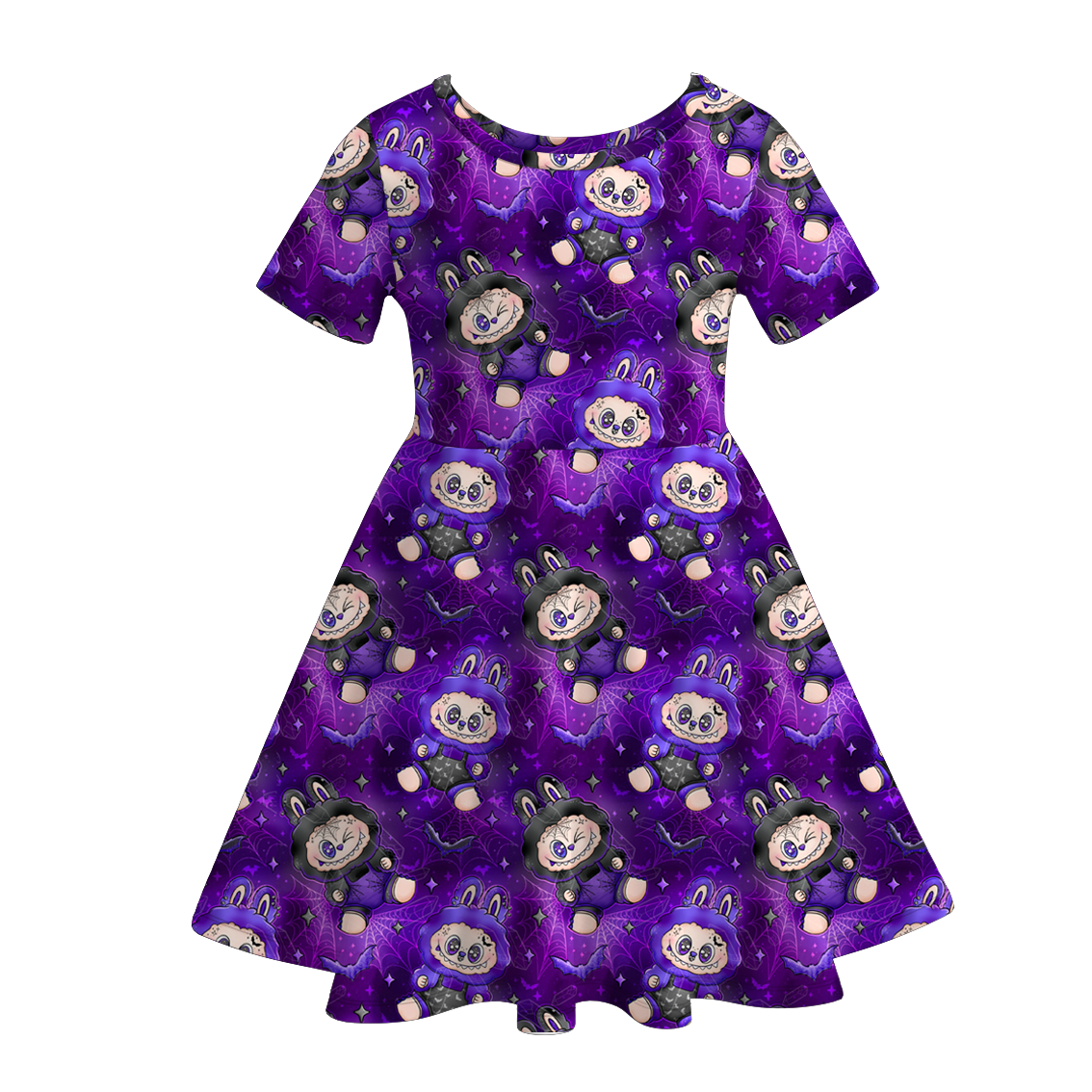 （Pre Order）Girls Halloween Cartoon Print Dress